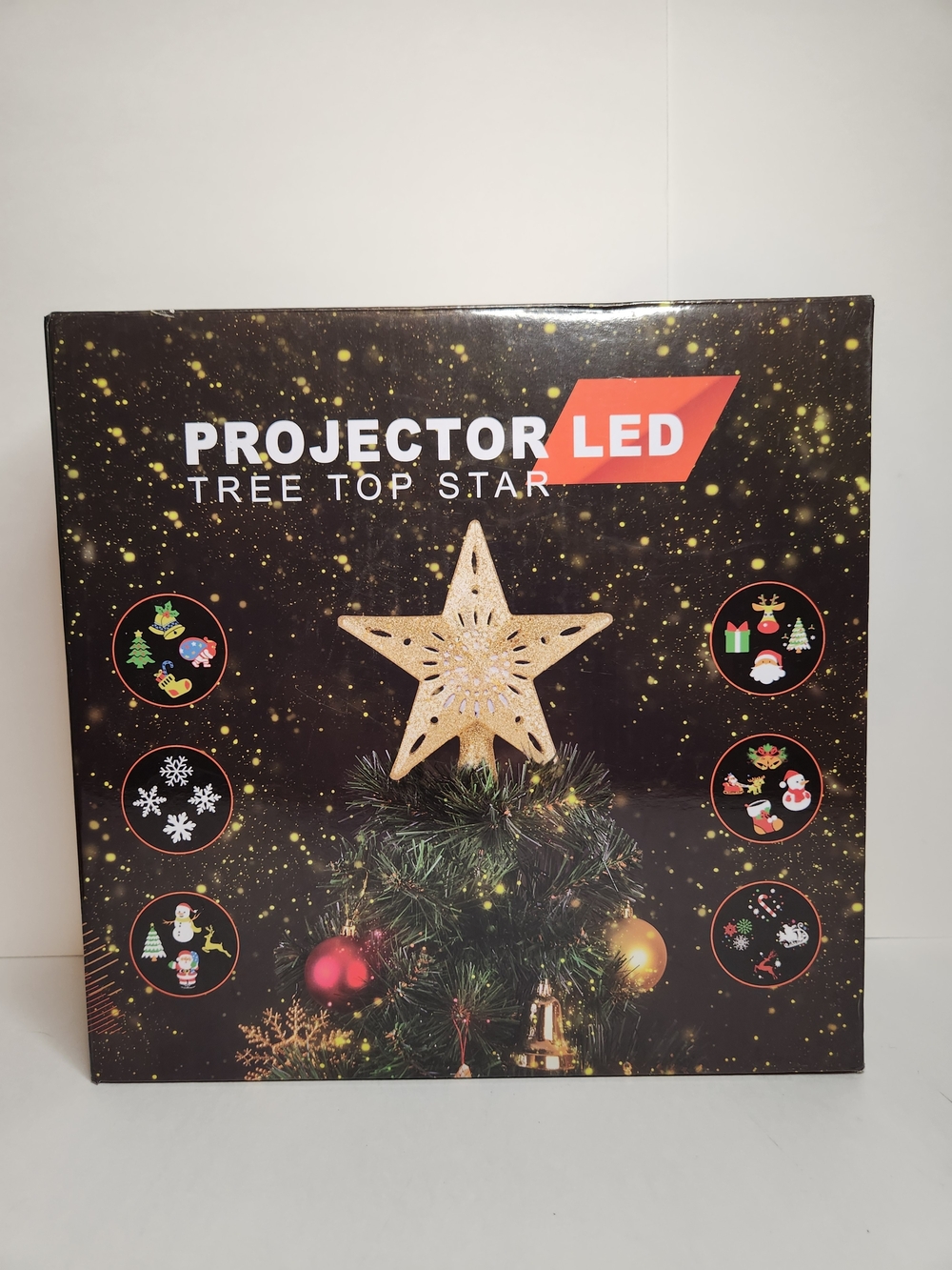 Projector Led Tree Top Star with 6 disk . Open Box